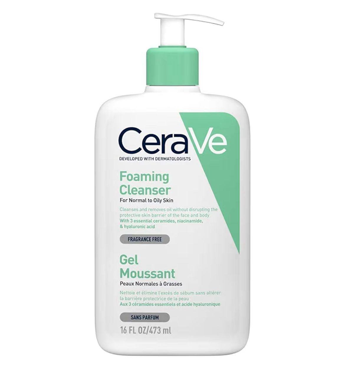 CeraVe Foaming Facial Cleanser for Normal to Oily Skin with Hyaluronic Acid 400
